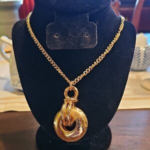 Vintage Boutique Gold Pendant Necklace Chain 1990s 34 Inches Jewelry